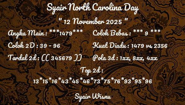 Syair Wisnu - Syair North Carolina Day
