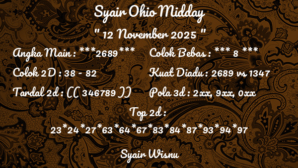 Syair Wisnu - Syair Ohio Midday