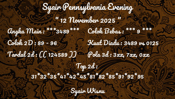 Syair Wisnu - Syair Pennsylvania Evening