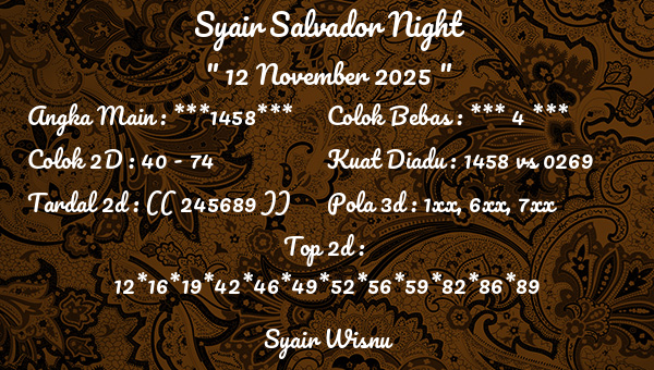 Syair Wisnu - Syair Salvador Night