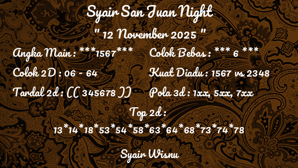 Syair Wisnu - Syair San Juan Night