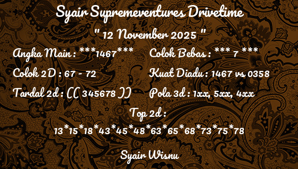 Syair Wisnu - Syair Supremeventures Drivetime