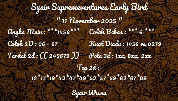 Syair Wisnu - Syair Supremeventures Early Bird