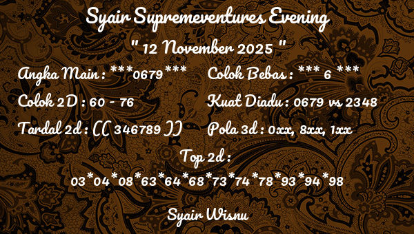 Syair Wisnu - Syair Supremeventures Evening