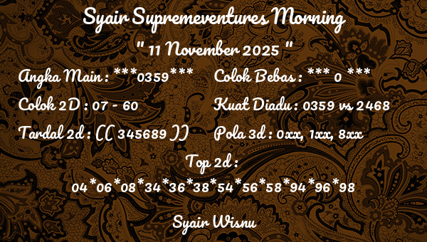 Syair Wisnu - Syair Supremeventures Morning