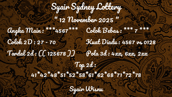Syair Wisnu - Syair Sydney Lottery