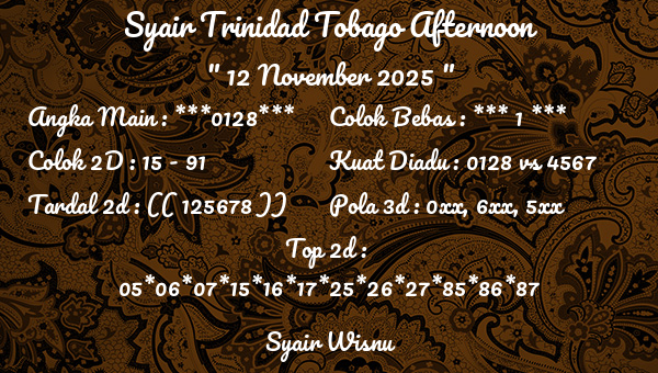 Syair Wisnu - Syair Trinidad Tobago Afternoon