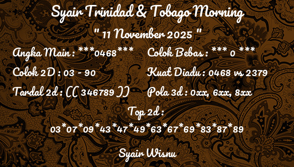Syair Wisnu - Syair Trinidad & Tobago Morning