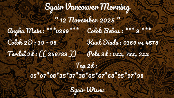 Syair Wisnu - Syair Vancouver Morning