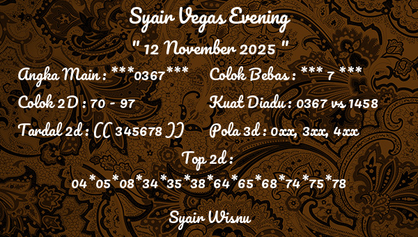Syair Wisnu - Syair Vegas Evening