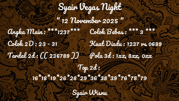 Syair Wisnu - Syair Vegas Night