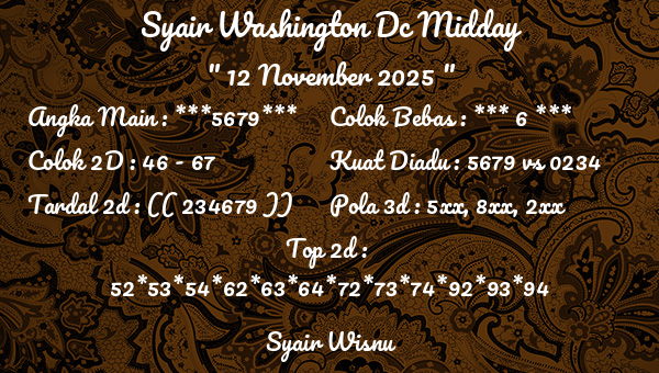 Syair Wisnu - Syair Washington Dc Midday