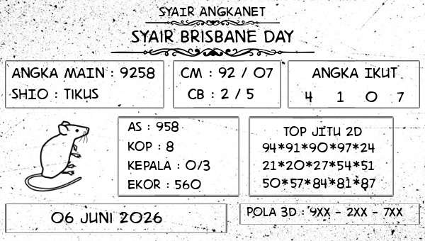 SYAIR ANGKANET - Syair Brisbane Day