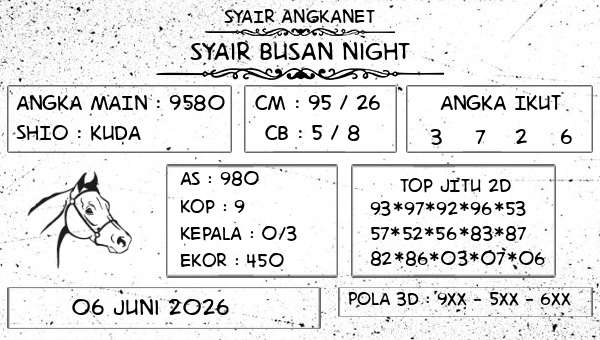 SYAIR ANGKANET - Syair Busan Night