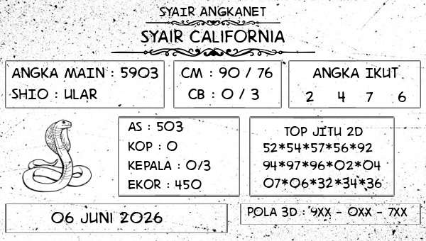 SYAIR ANGKANET - Syair California
