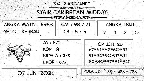 SYAIR ANGKANET - Syair Caribbean Midday