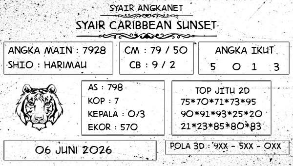 SYAIR ANGKANET - Syair Caribbean Sunset