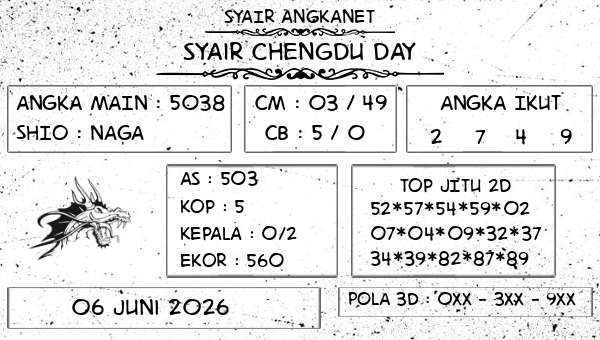 SYAIR ANGKANET - Syair Chengdu Day