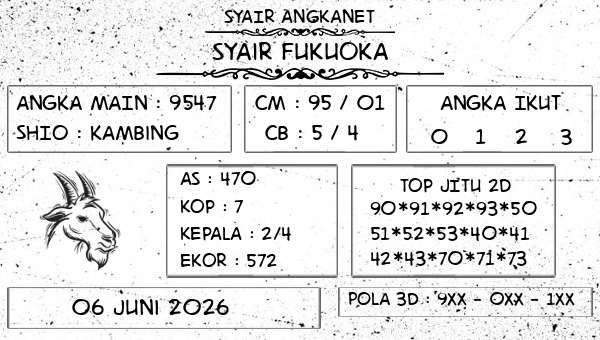 SYAIR ANGKANET - Syair Fukuoka