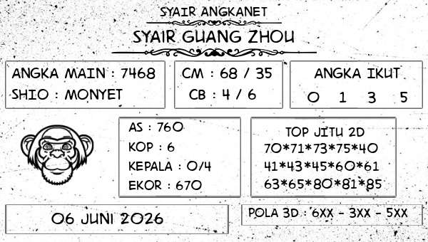 SYAIR ANGKANET - Syair Guang Zhou