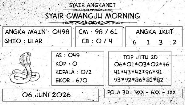 SYAIR ANGKANET - Syair Gwangju Morning