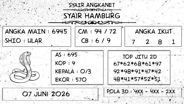 SYAIR ANGKANET - Syair Hamburg