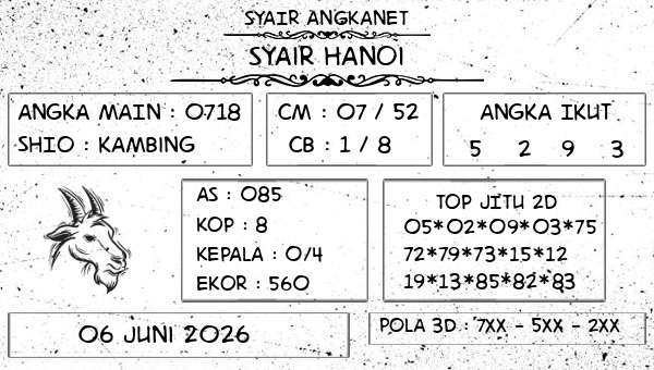 SYAIR ANGKANET - Syair Hanoi