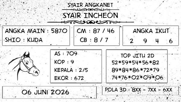 SYAIR ANGKANET - Syair Incheon