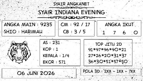 SYAIR ANGKANET - Syair Indiana Evening