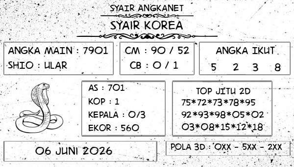 SYAIR ANGKANET - Syair Korea