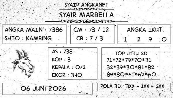 SYAIR ANGKANET - Syair Marbella