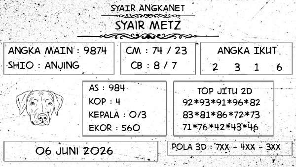 SYAIR ANGKANET - Syair Metz