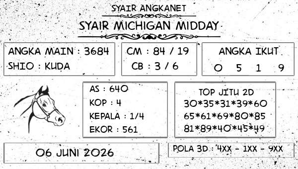 SYAIR ANGKANET - Syair Michigan Midday