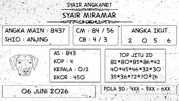 SYAIR ANGKANET - Syair Miramar
