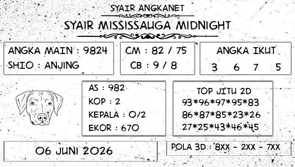 SYAIR ANGKANET - Syair Mississauga Midnight
