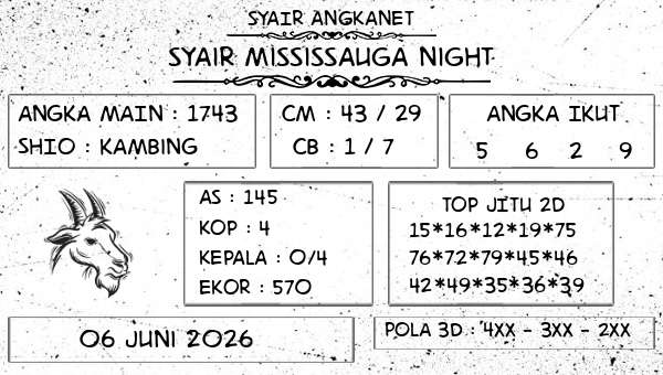 SYAIR ANGKANET - Syair Mississauga Night