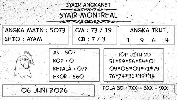 SYAIR ANGKANET - Syair Montreal
