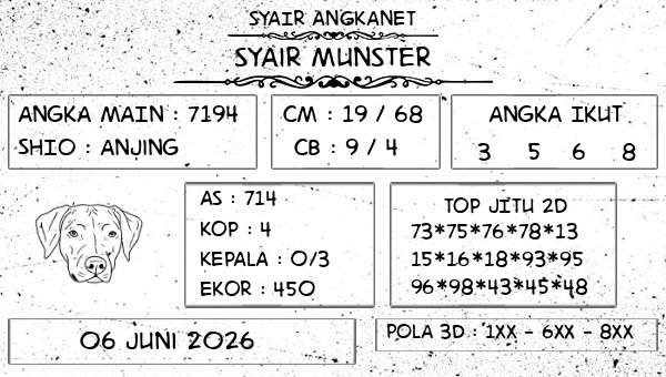 SYAIR ANGKANET - Syair Munster