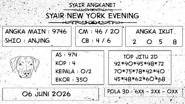 SYAIR ANGKANET - Syair New York Evening