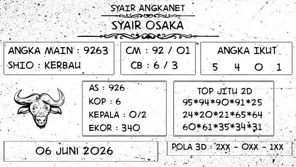 SYAIR ANGKANET - Syair Osaka