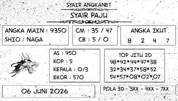 SYAIR ANGKANET - Syair Paju