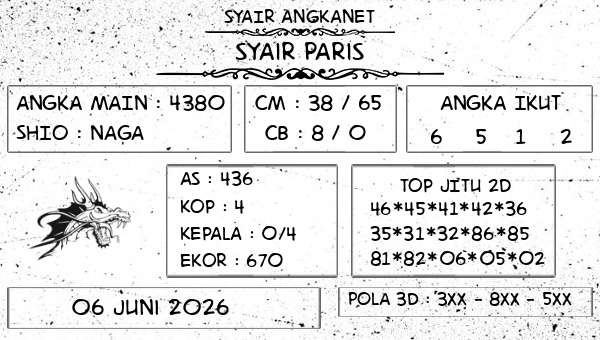 SYAIR ANGKANET - Syair Paris