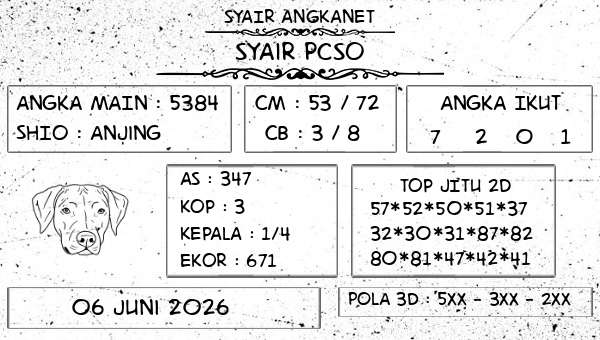 SYAIR ANGKANET - Syair Pcso