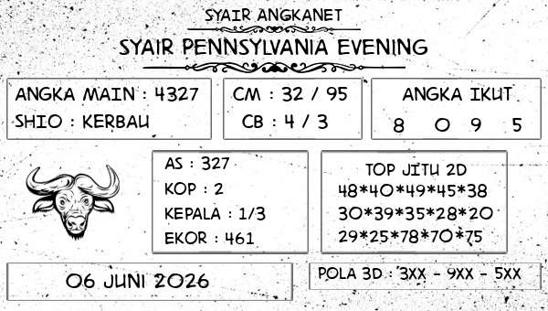 SYAIR ANGKANET - Syair Pennsylvania Evening
