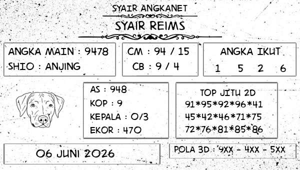 SYAIR ANGKANET - Syair Reims