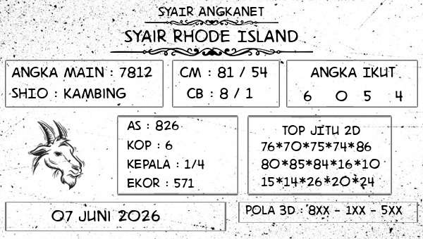 SYAIR ANGKANET - Syair Rhode Island