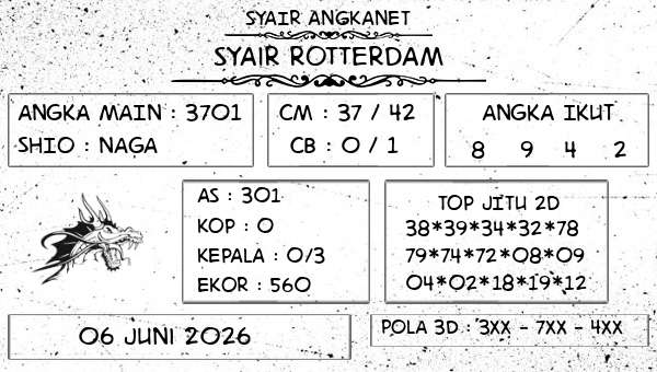 SYAIR ANGKANET - Syair Rotterdam