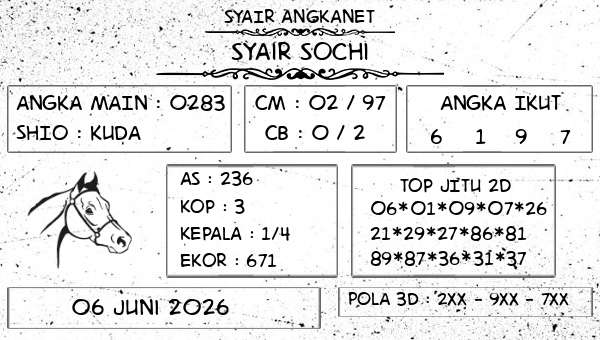 SYAIR ANGKANET - Syair Sochi