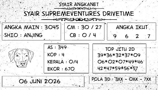SYAIR ANGKANET - Syair Supremeventures Drivetime