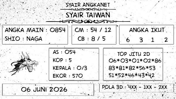 SYAIR ANGKANET - Syair Taiwan